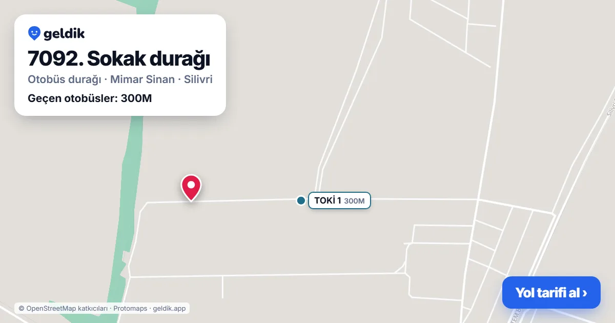7092. Sokak otobüs durağı haritada: konumu ve yakındaki duraklar