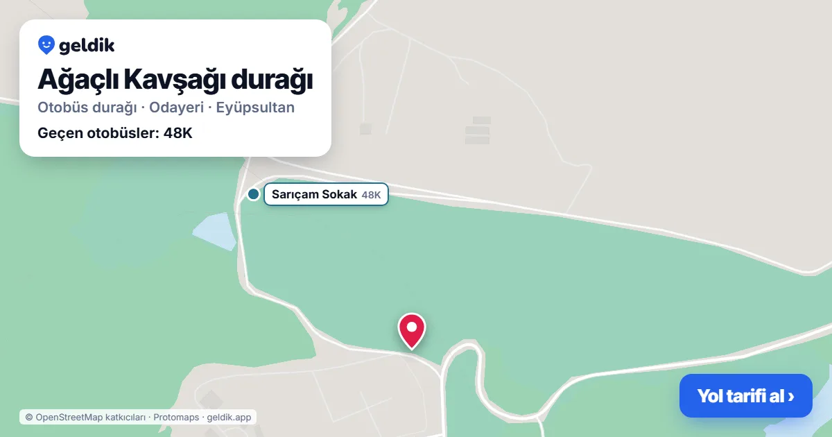Ağaçlı Kavşağı otobüs durağı haritada: konumu ve yakındaki duraklar