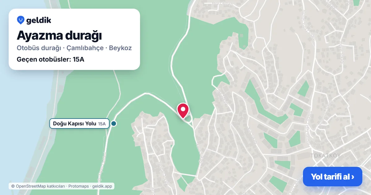 Ayazma otobüs durağı haritada: konumu ve yakındaki duraklar