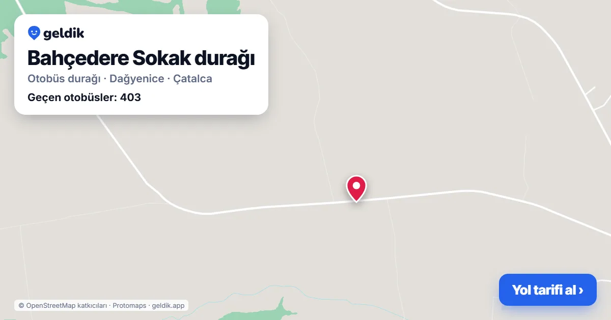 Bahçedere Sokak otobüs durağı haritada: konumu ve yakındaki duraklar