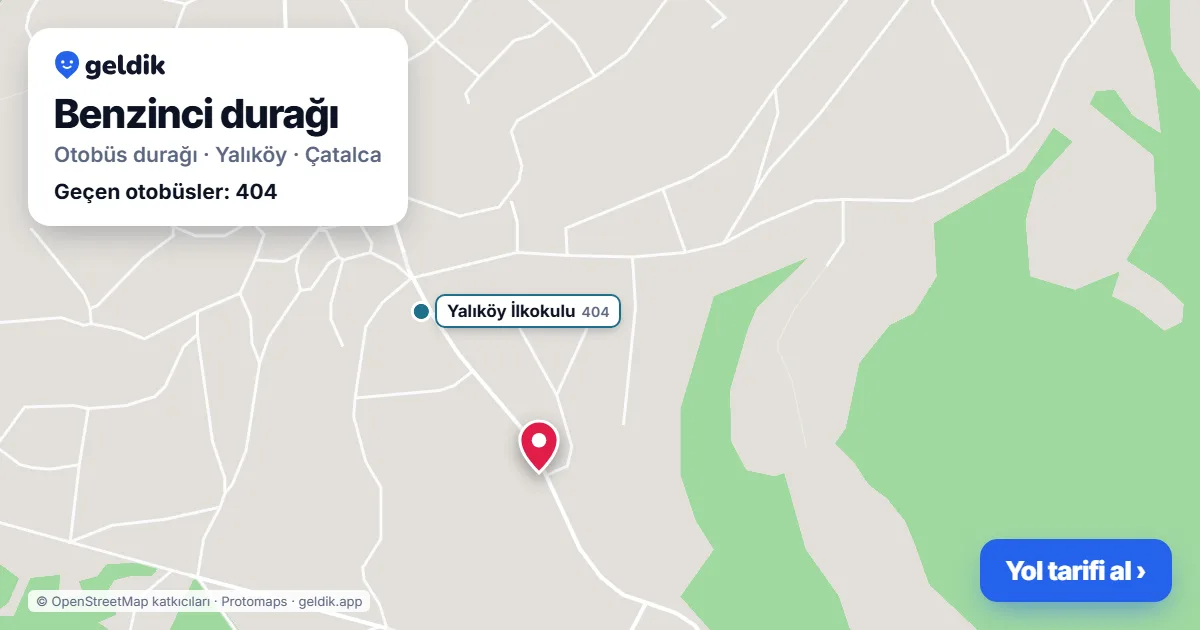 Benzinci otobüs durağı haritada: konumu ve yakındaki duraklar