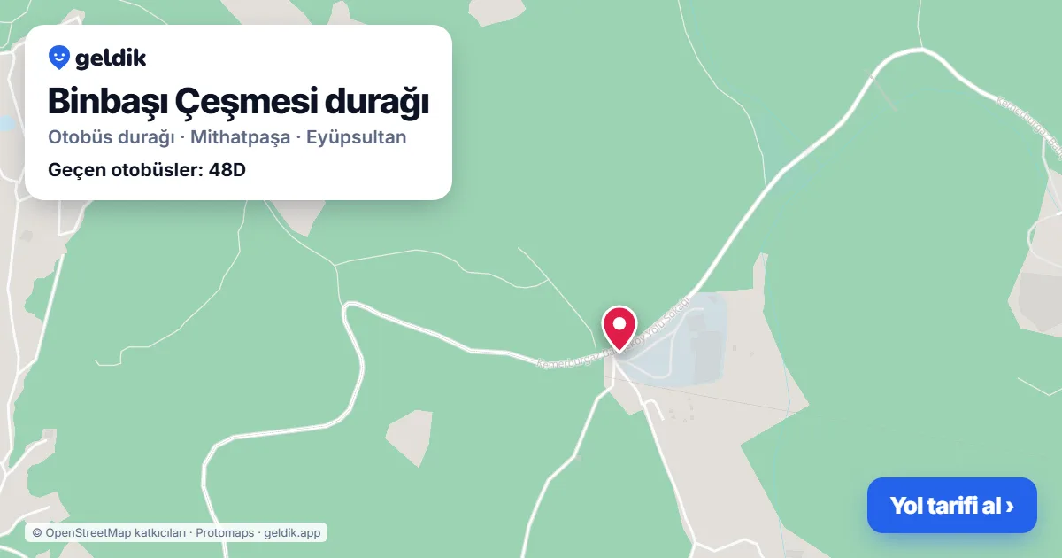 Binbaşı Çeşmesi otobüs durağı haritada: konumu ve yakındaki duraklar