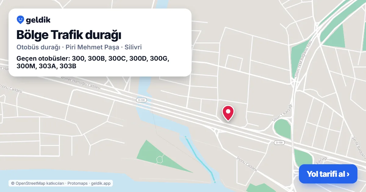 Bölge Trafik otobüs durağı haritada: konumu ve yakındaki duraklar
