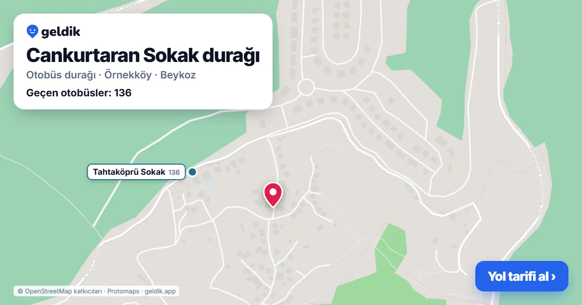 Cankurtaran Sokak otobüs durağı haritada: konumu ve yakındaki duraklar