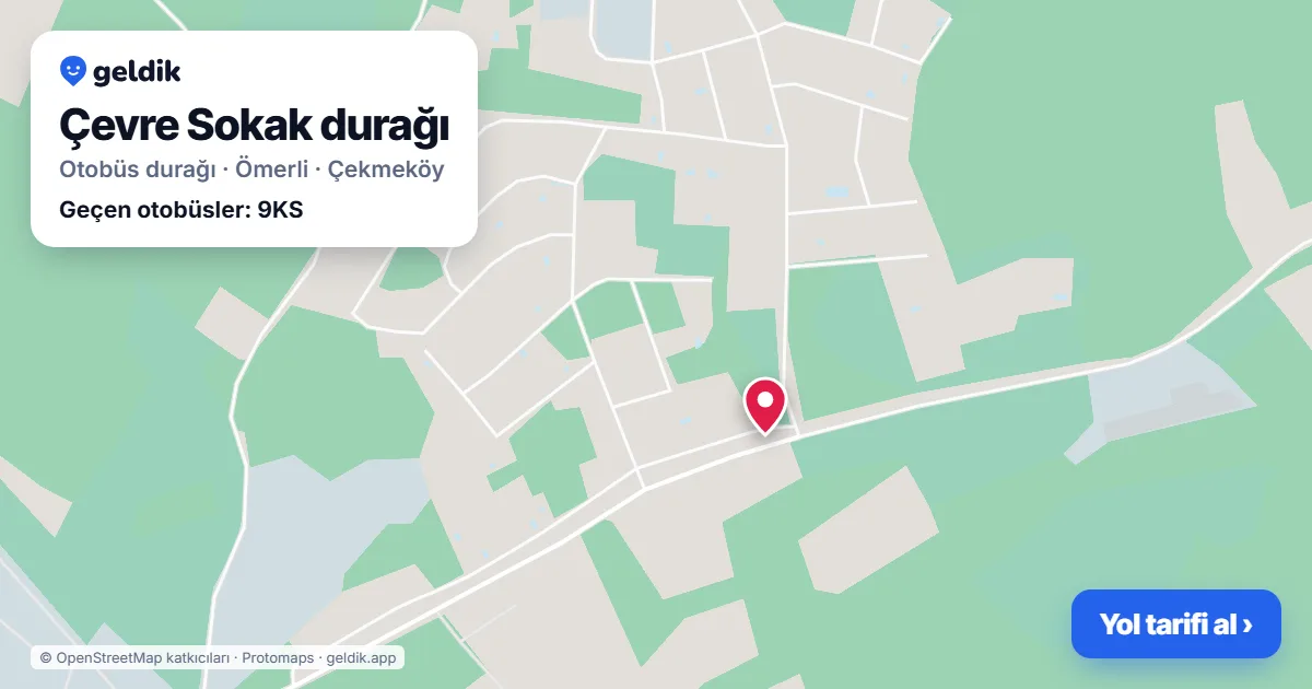 Çevre Sokak otobüs durağı haritada: konumu ve yakındaki duraklar