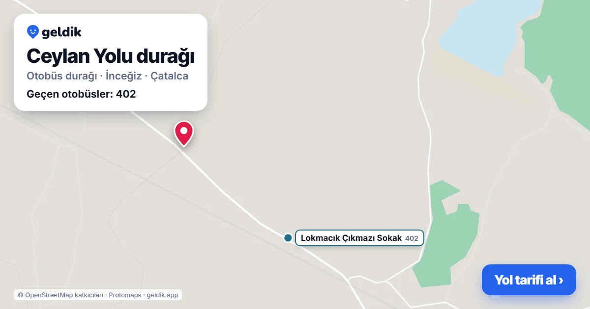 Ceylan Yolu otobüs durağı haritada: konumu ve yakındaki duraklar