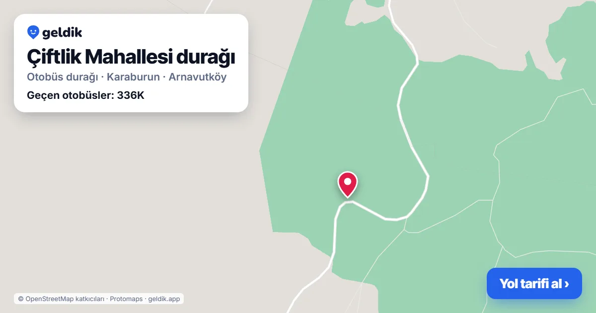 Çiftlik Mahallesi otobüs durağı haritada: konumu ve yakındaki duraklar