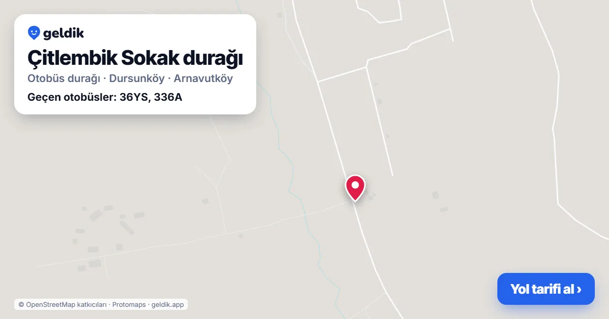 Çitlembik Sokak otobüs durağı haritada: konumu ve yakındaki duraklar