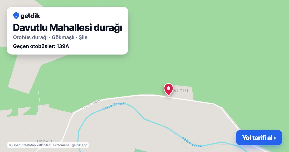 Davutlu Mahallesi otobüs durağı haritada: konumu ve yakındaki duraklar