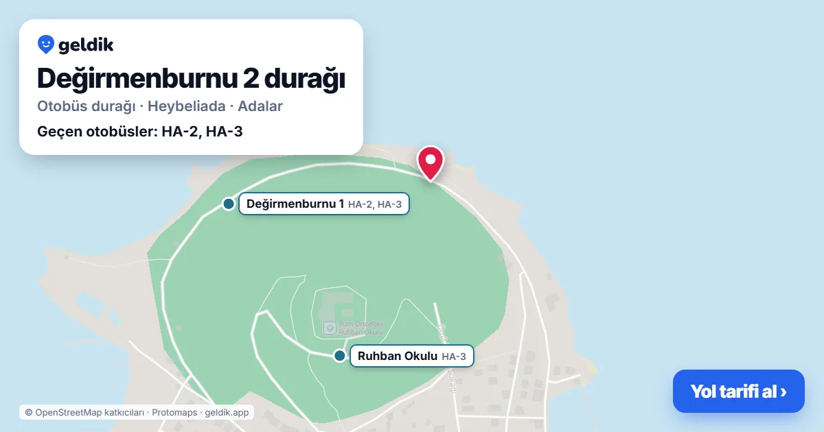 Değirmenburnu 2 otobüs durağı haritada: konumu ve yakındaki duraklar