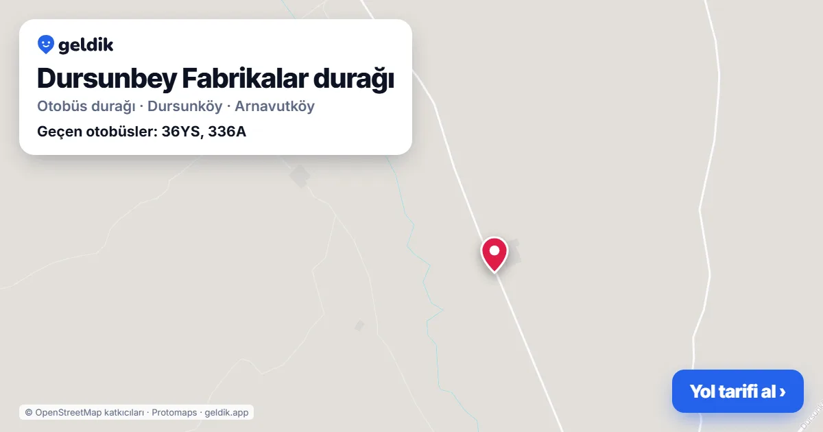 Dursunbey Fabrikalar otobüs durağı haritada: konumu ve yakındaki duraklar