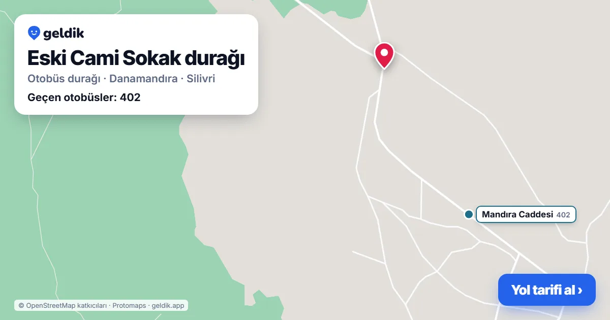 Eski Cami Sokak otobüs durağı haritada: konumu ve yakındaki duraklar