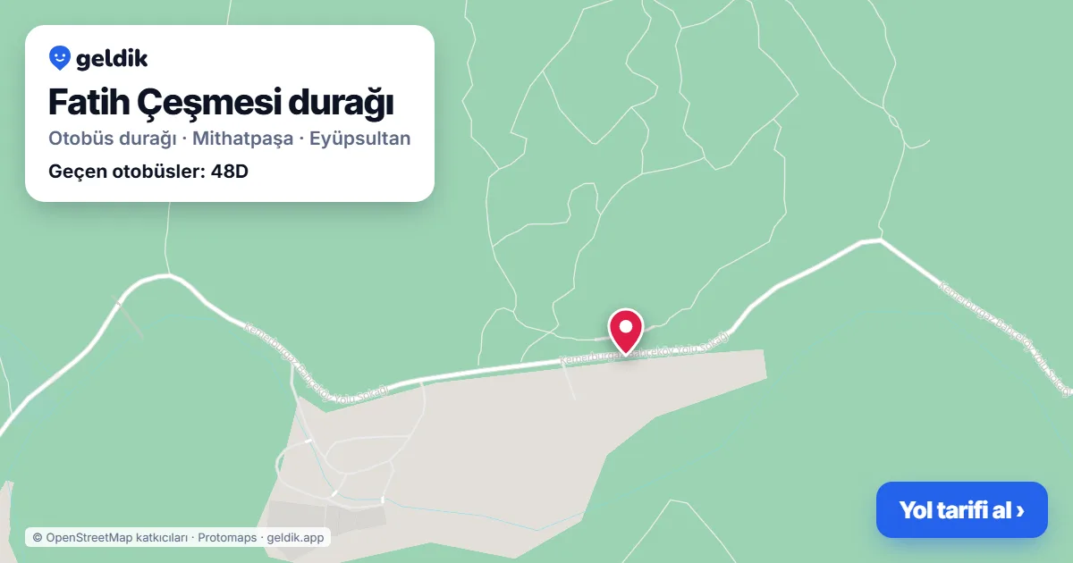 Fatih Çeşmesi otobüs durağı haritada: konumu ve yakındaki duraklar
