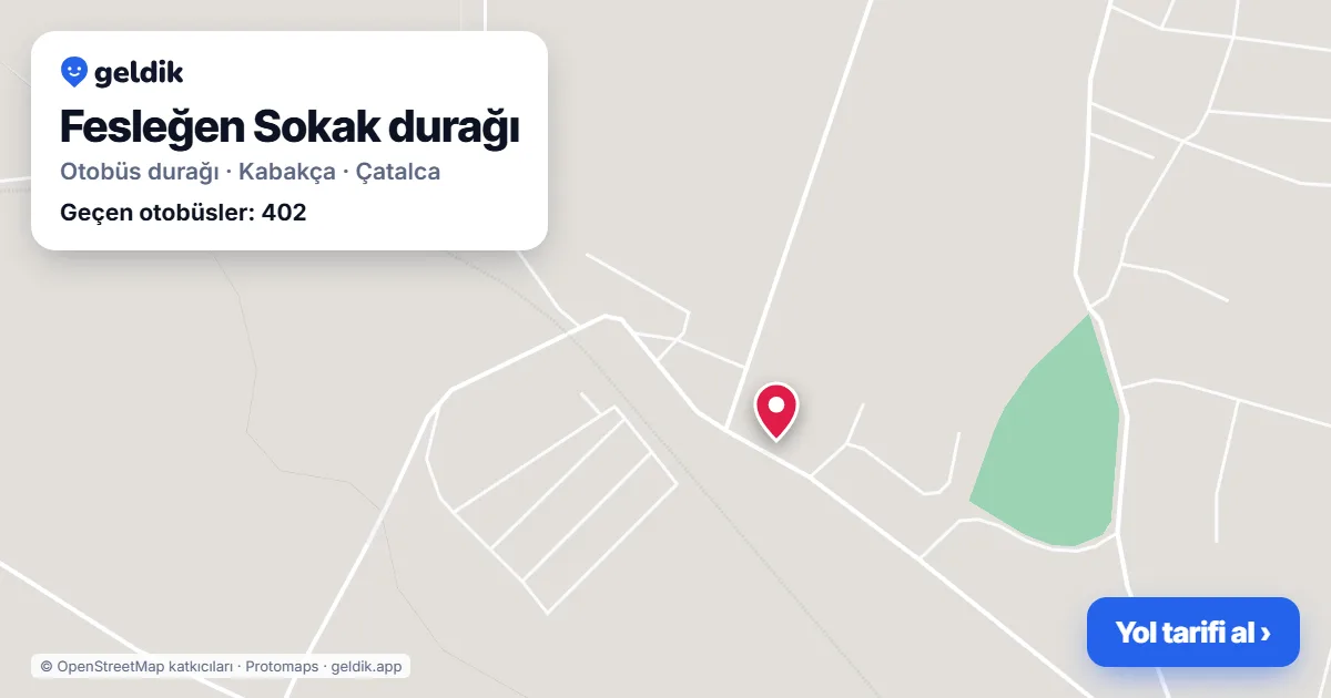 Fesleğen Sokak otobüs durağı haritada: konumu ve yakındaki duraklar