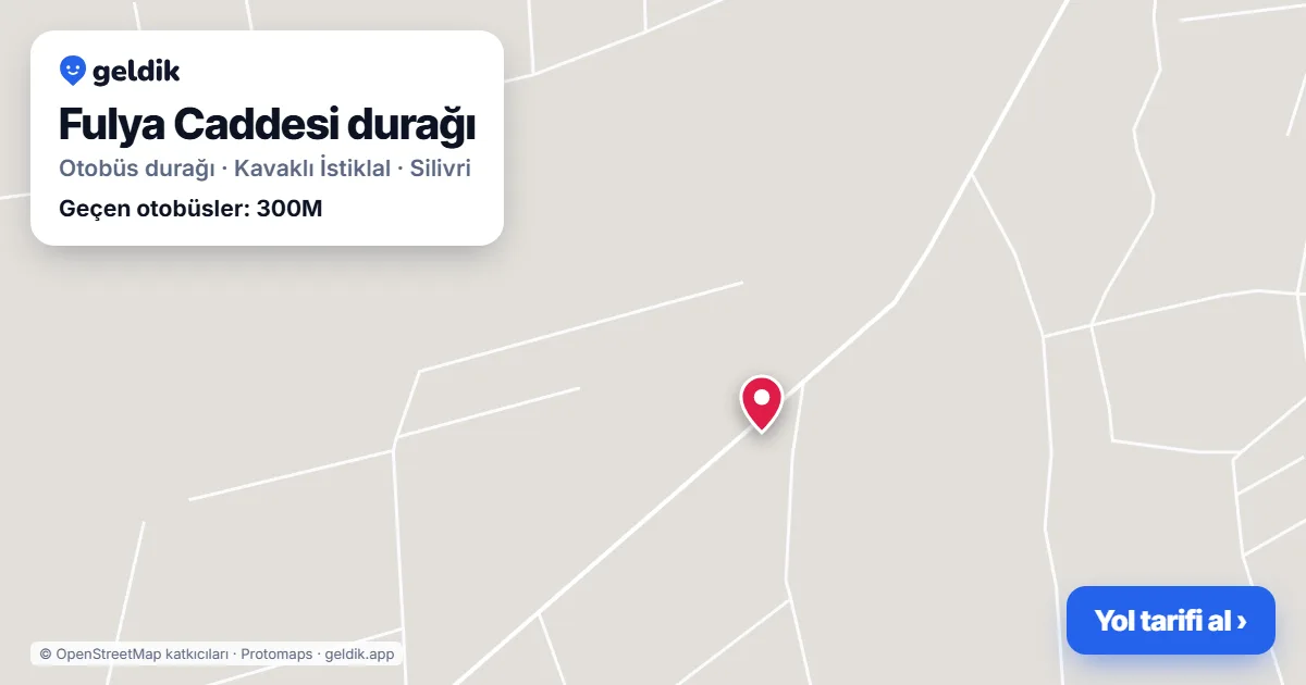 Fulya Caddesi otobüs durağı haritada: konumu ve yakındaki duraklar