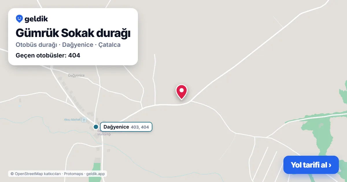 Gümrük Sokak otobüs durağı haritada: konumu ve yakındaki duraklar