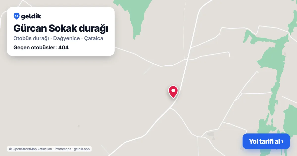 Gürcan Sokak otobüs durağı haritada: konumu ve yakındaki duraklar