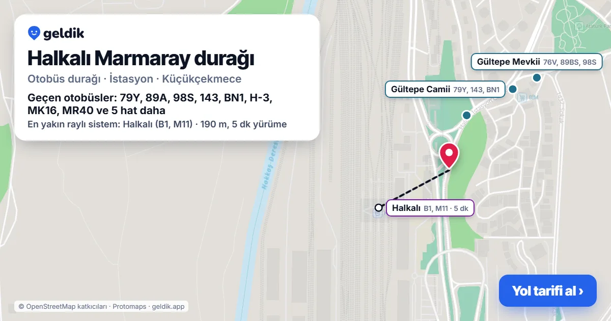 Halkalı Marmaray otobüs durağı haritada: konumu ve yakındaki duraklar