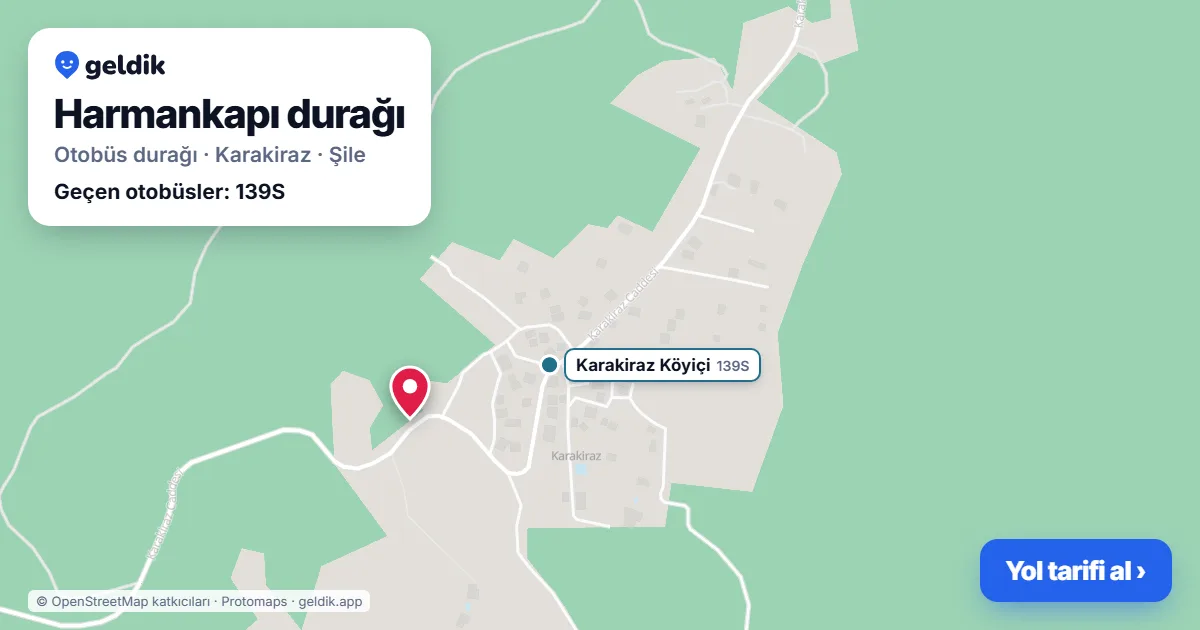 Harmankapı otobüs durağı haritada: konumu ve yakındaki duraklar