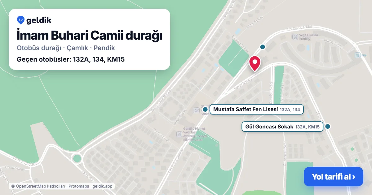 İmam Buhari Camii otobüs durağı haritada: konumu ve yakındaki duraklar