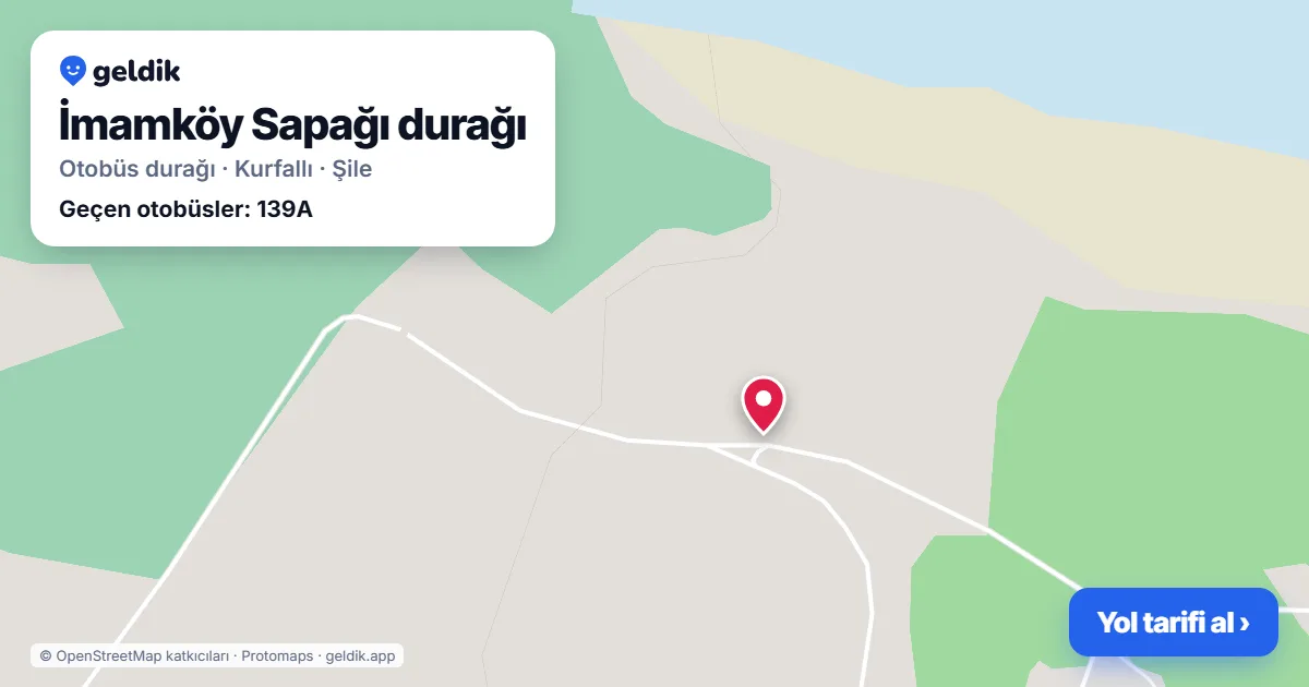 İmamköy Sapağı otobüs durağı haritada: konumu ve yakındaki duraklar