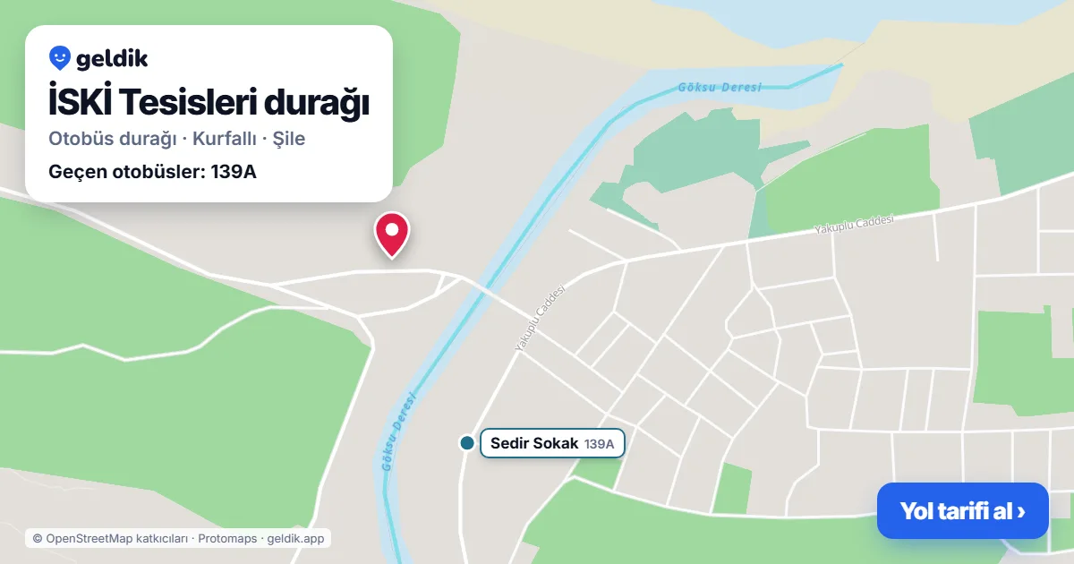 İSKİ Tesisleri otobüs durağı haritada: konumu ve yakındaki duraklar