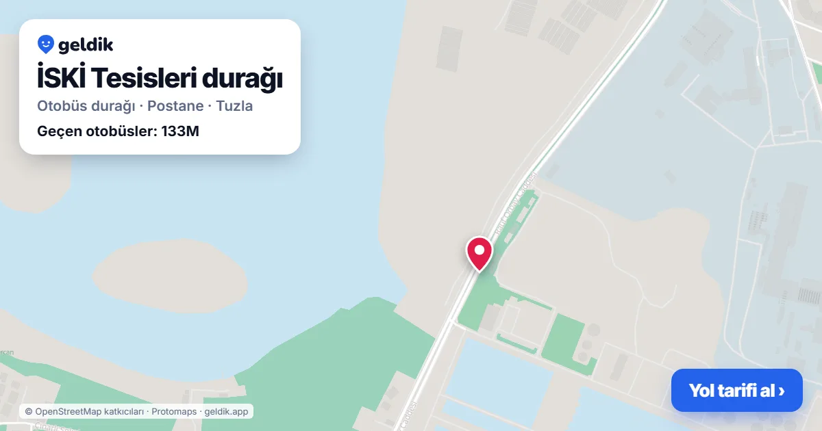 İSKİ Tesisleri otobüs durağı haritada: konumu ve yakındaki duraklar