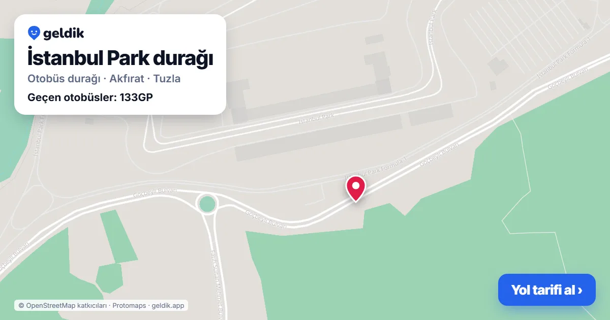 İstanbul Park otobüs durağı haritada: konumu ve yakındaki duraklar