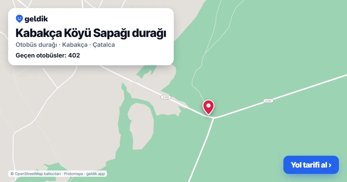 Kabakça Köyü Sapağı otobüs durağı haritada: konumu ve yakındaki duraklar
