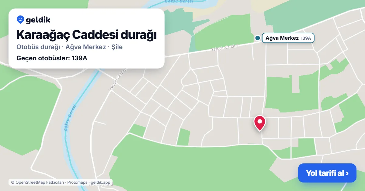 Karaağaç Caddesi otobüs durağı haritada: konumu ve yakındaki duraklar