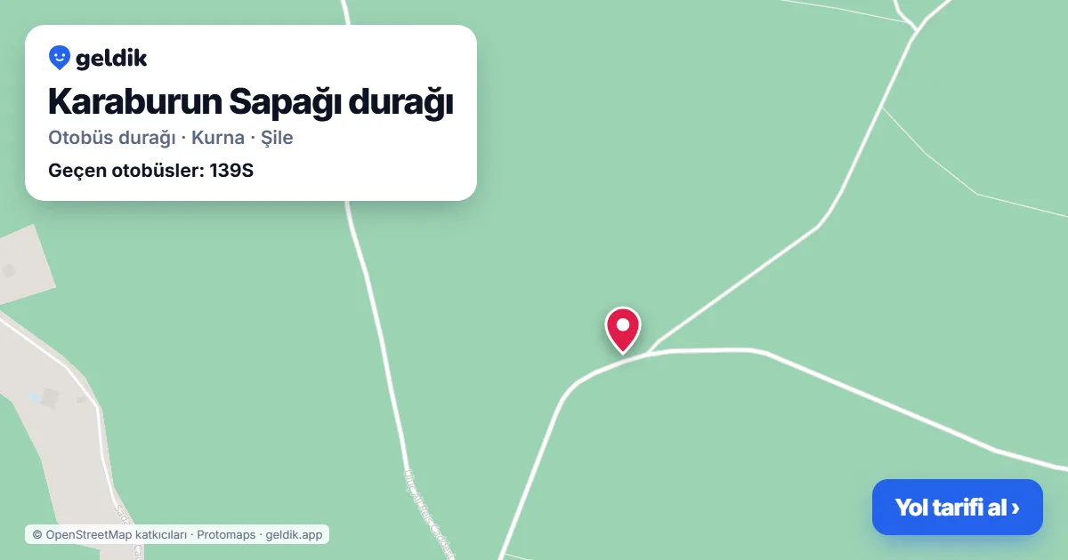 Karaburun Sapağı otobüs durağı haritada: konumu ve yakındaki duraklar