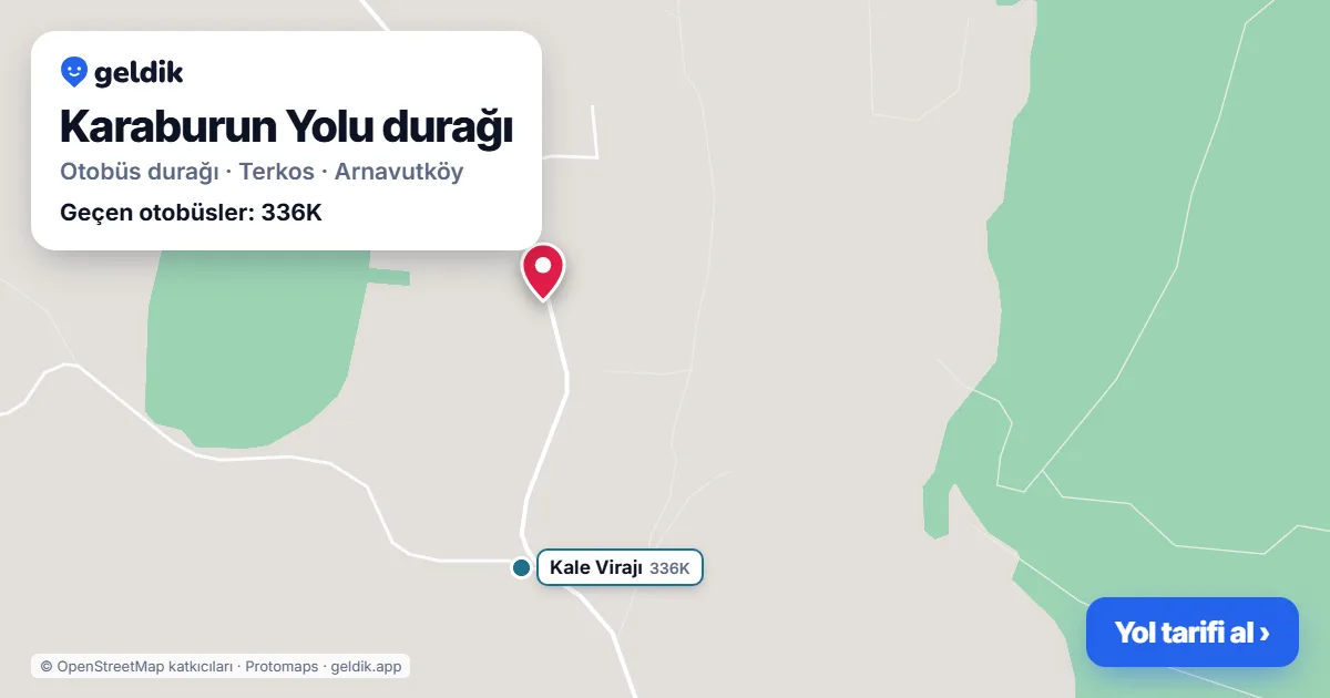 Karaburun Yolu otobüs durağı haritada: konumu ve yakındaki duraklar