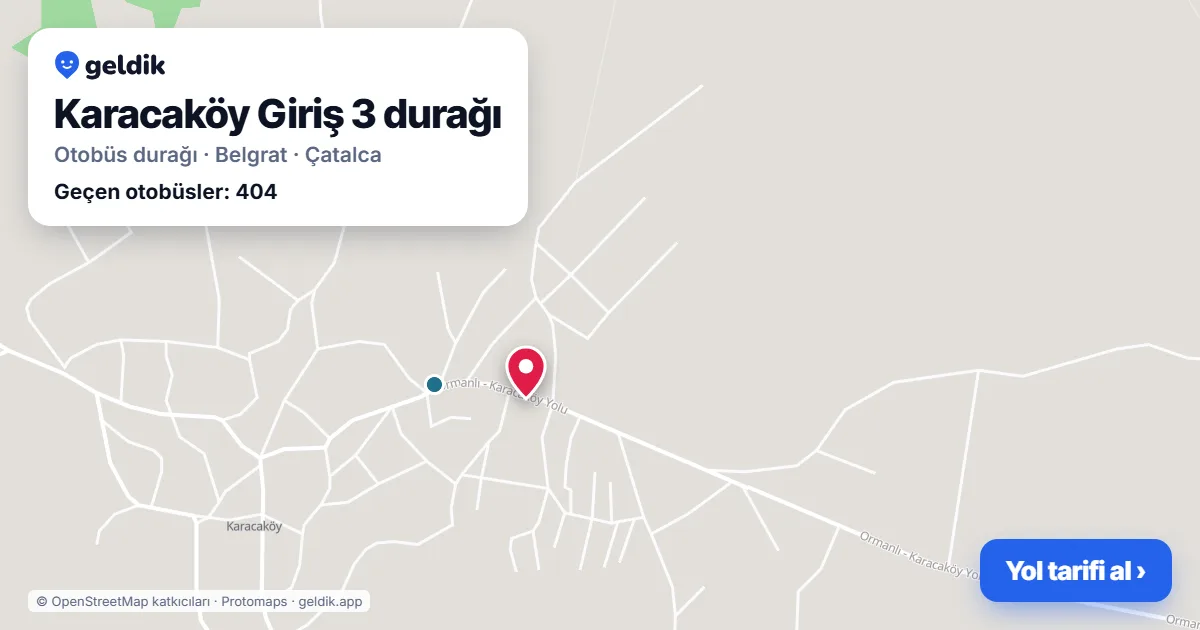 Karacaköy Giriş 3 otobüs durağı haritada: konumu ve yakındaki duraklar