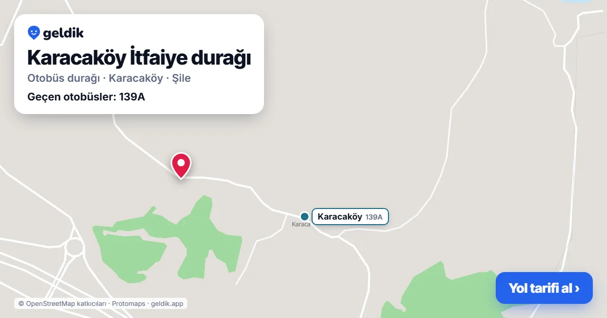 Karacaköy İtfaiye otobüs durağı haritada: konumu ve yakındaki duraklar