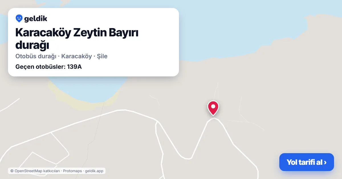 Karacaköy Zeytin Bayırı otobüs durağı haritada: konumu ve yakındaki duraklar