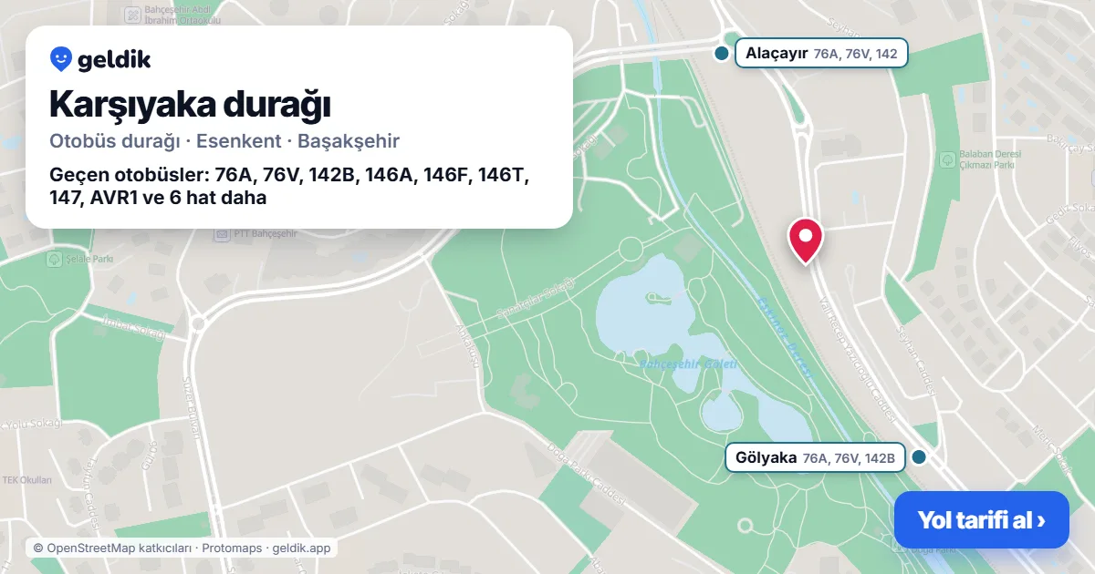 Karşıyaka otobüs durağı haritada: konumu ve yakındaki duraklar