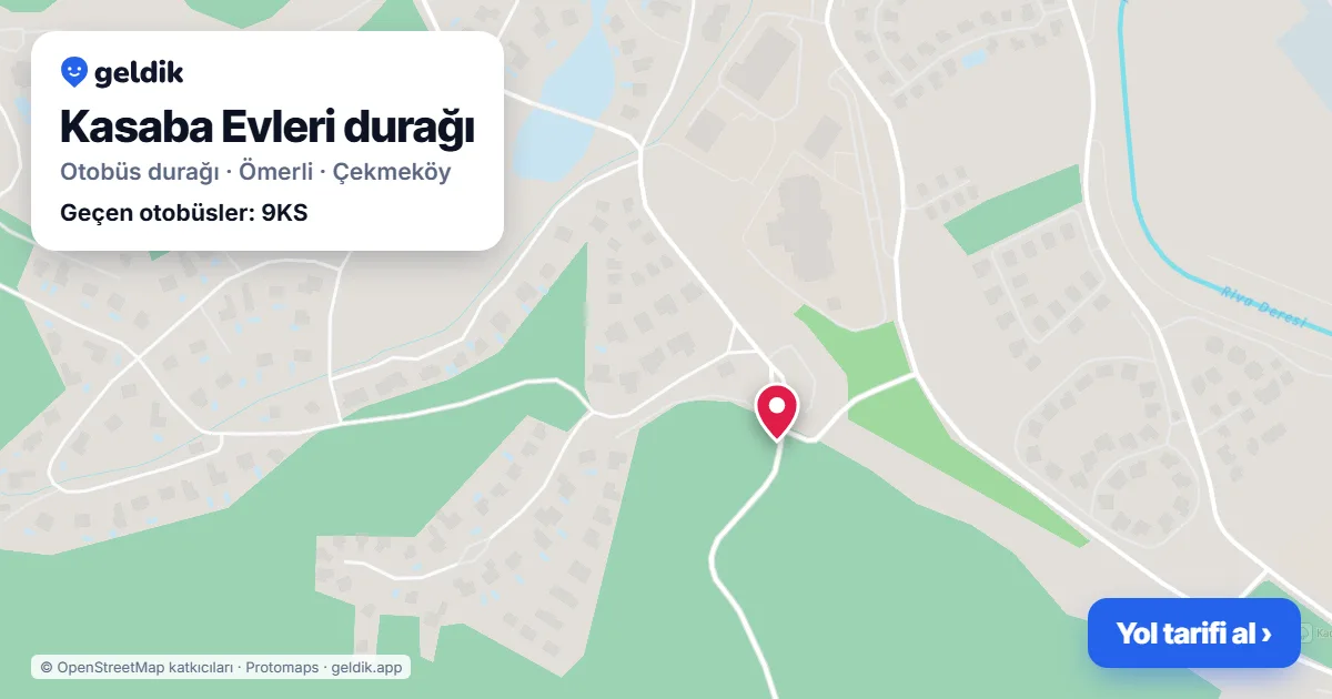 Kasaba Evleri otobüs durağı haritada: konumu ve yakındaki duraklar