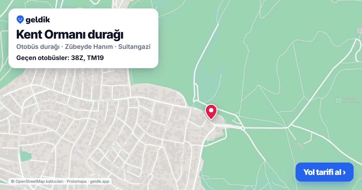 Kent Ormanı otobüs durağı haritada: konumu ve yakındaki duraklar