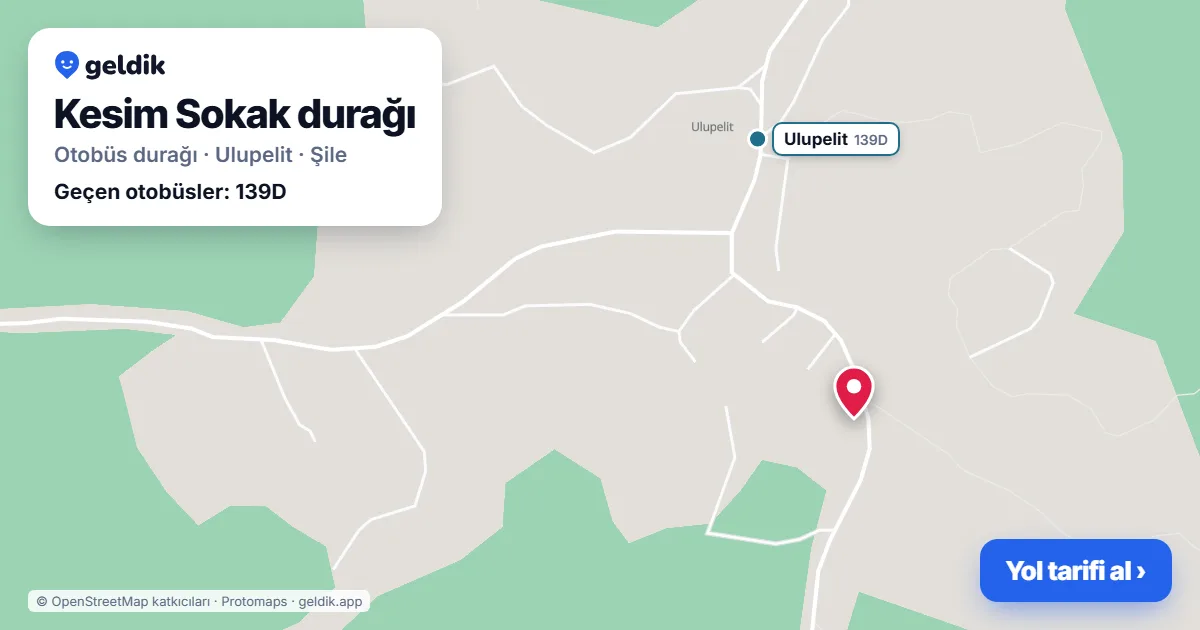 Kesim Sokak otobüs durağı haritada: konumu ve yakındaki duraklar