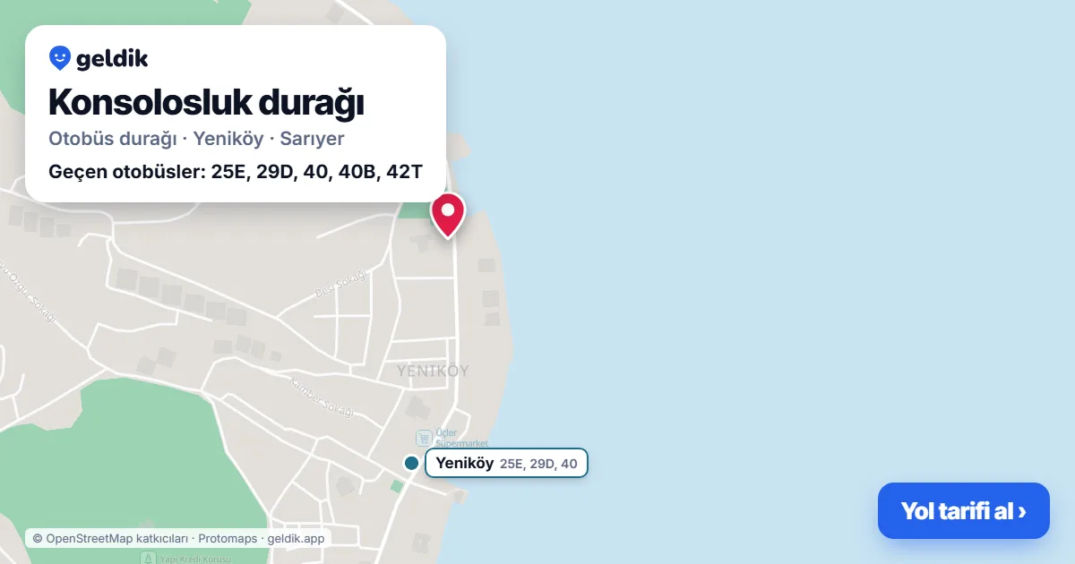 Konsolosluk otobüs durağı haritada: konumu ve yakındaki duraklar