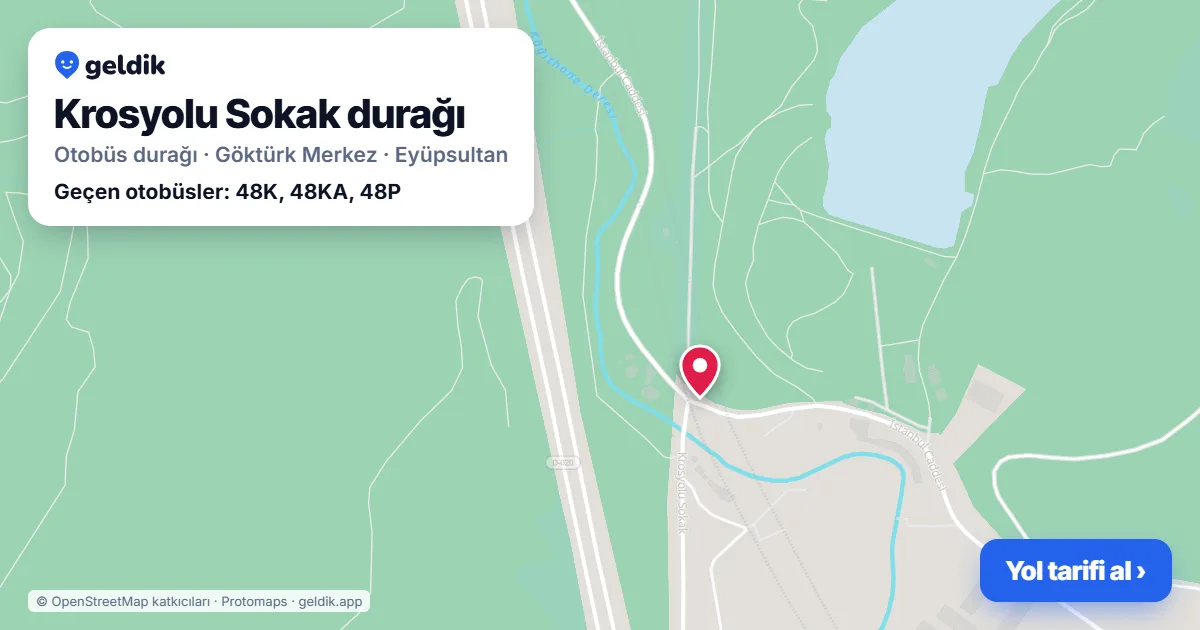 Krosyolu Sokak otobüs durağı haritada: konumu ve yakındaki duraklar
