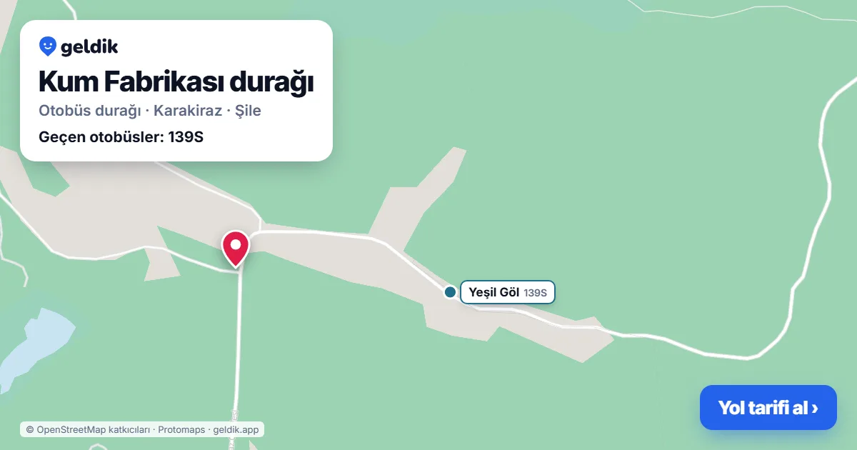 Kum Fabrikası otobüs durağı haritada: konumu ve yakındaki duraklar