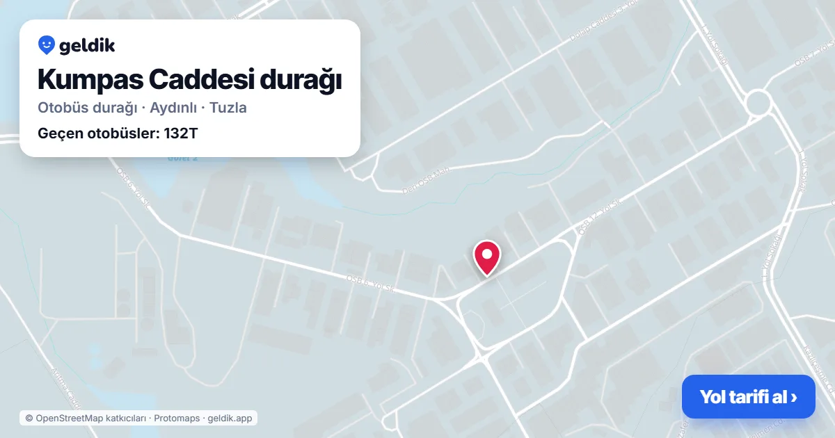 Kumpas Caddesi otobüs durağı haritada: konumu ve yakındaki duraklar