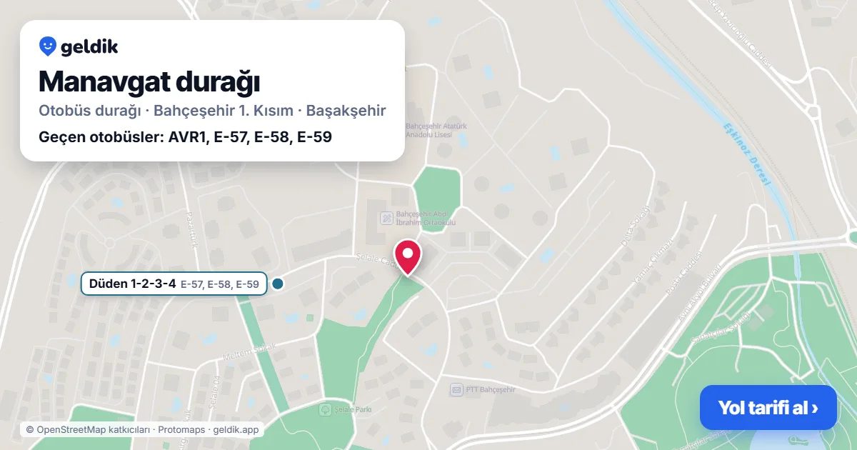 Manavgat otobüs durağı haritada: konumu ve yakındaki duraklar