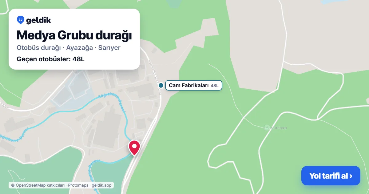 Medya Grubu otobüs durağı haritada: konumu ve yakındaki duraklar