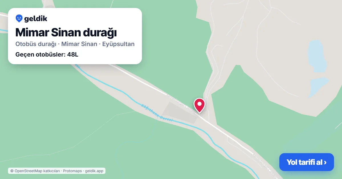 Mimar Sinan otobüs durağı haritada: konumu ve yakındaki duraklar