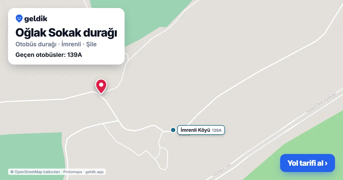 Oğlak Sokak otobüs durağı haritada: konumu ve yakındaki duraklar