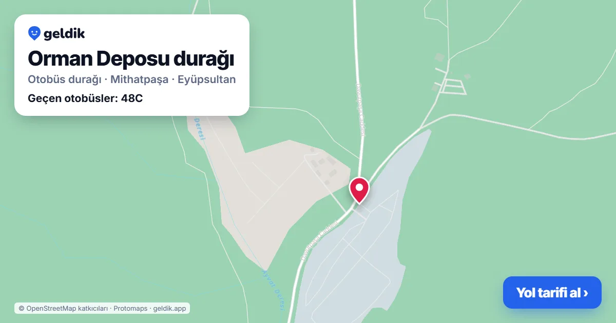 Orman Deposu otobüs durağı haritada: konumu ve yakındaki duraklar