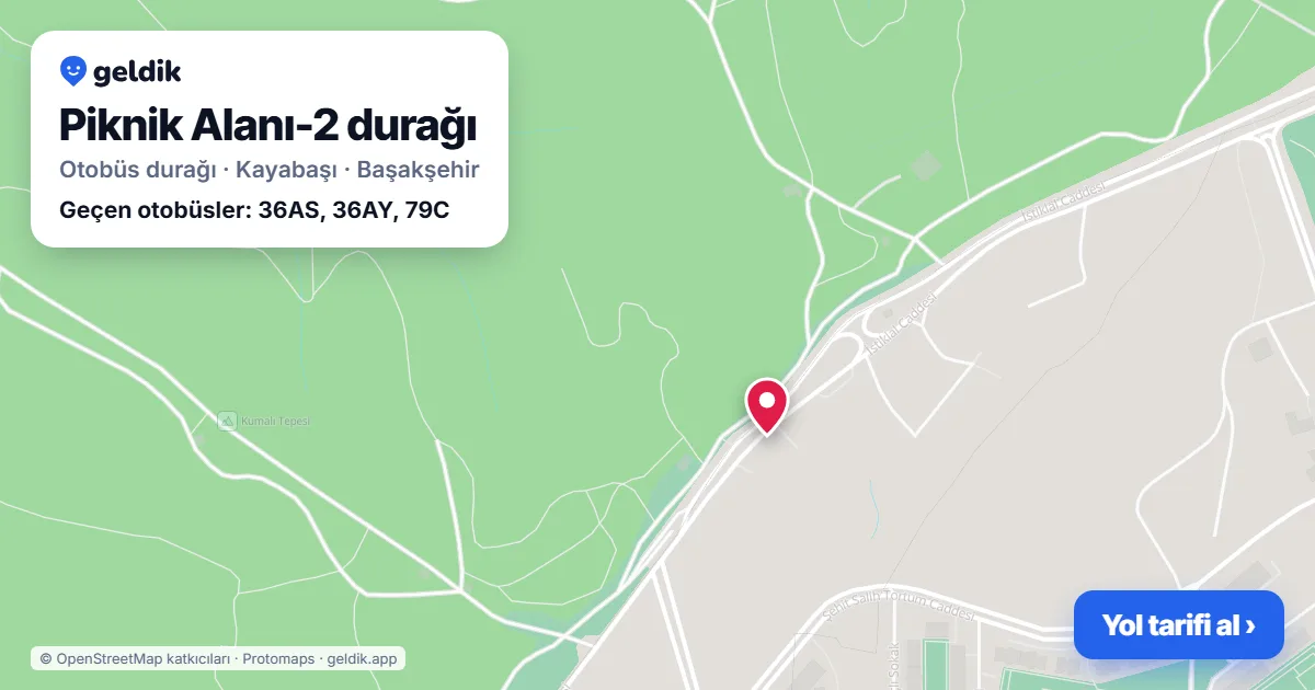 Piknik Alanı-2 otobüs durağı haritada: konumu ve yakındaki duraklar