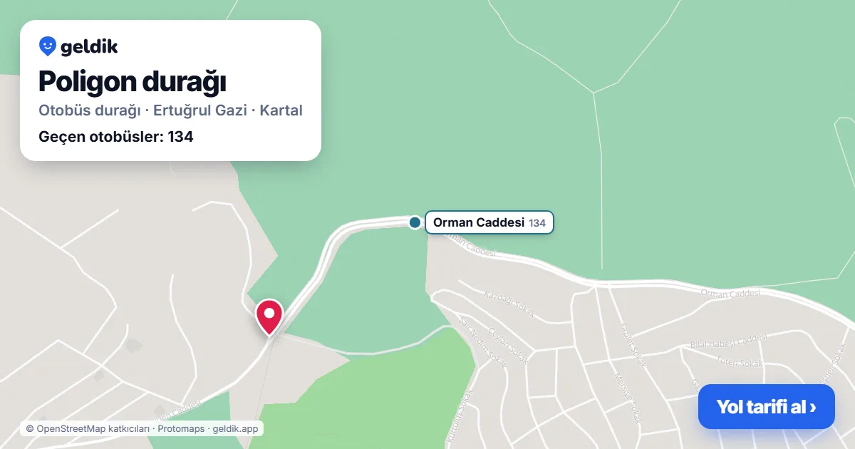 Poligon otobüs durağı haritada: konumu ve yakındaki duraklar